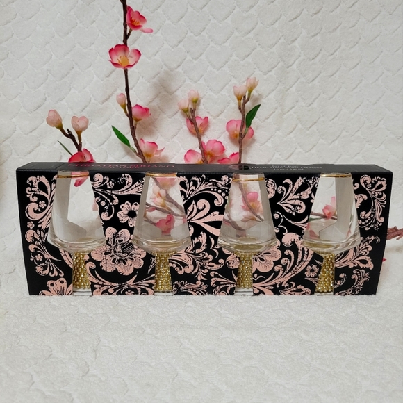 ✨️Christian Siriano NY Set of Four Rhinestones Decorative Shot Glasses - Picture 9 of 10